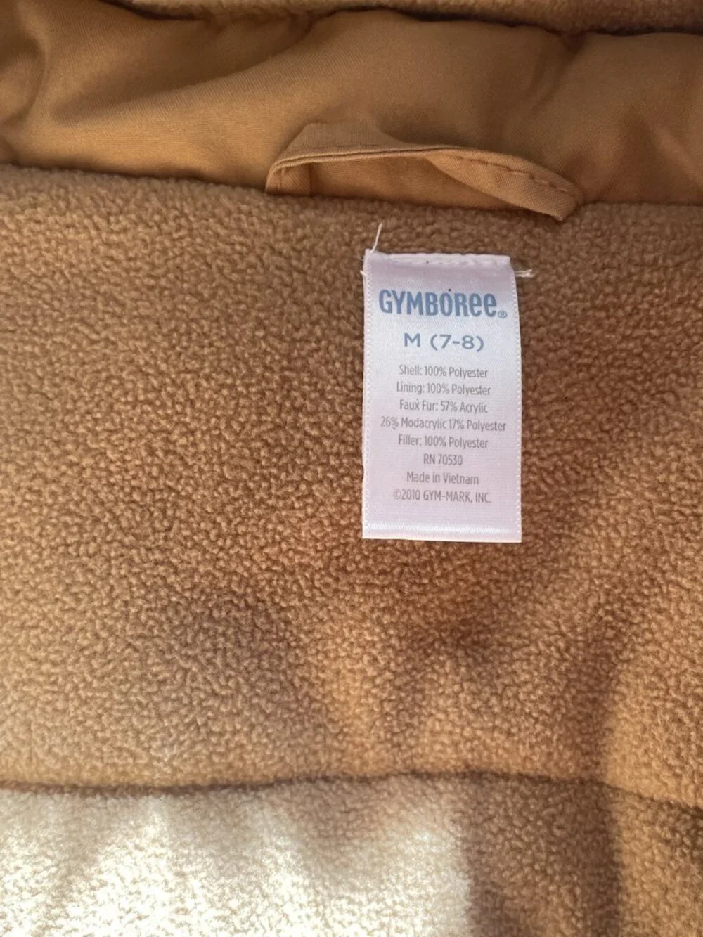 Gymboree Full-Zip Parka Jacket, Size 7-8 Fleece Lined hooded